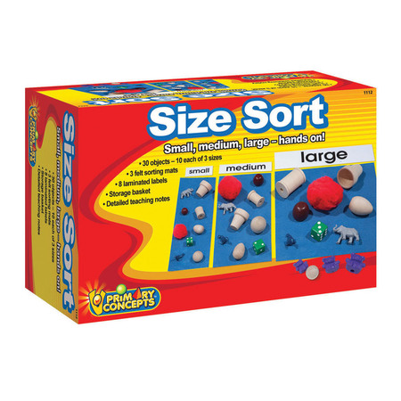 PRIMARY CONCEPTS Size Sort Object Set, 30 Pieces 1112